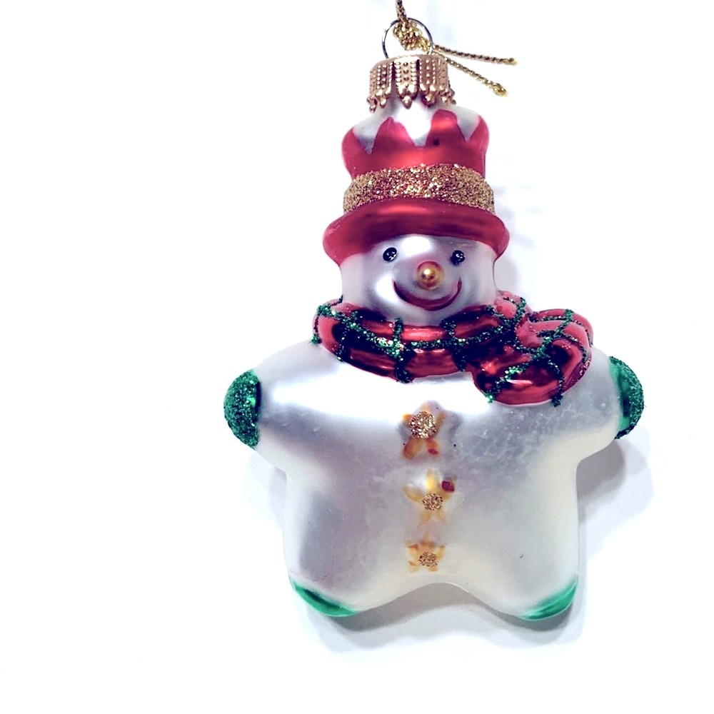 SNOWMAN ornament KREBS red scarf